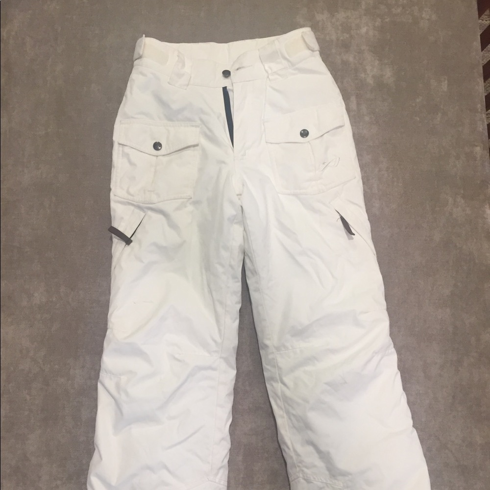 White ski pants